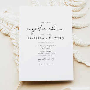 EVELYN Elegant Calligraphy Script Couples Shower Invitation