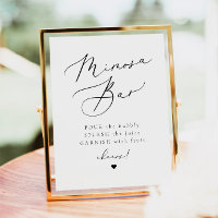 EVELYN Elegant Calligraphy Script Mimosa Bar Sign