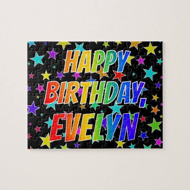 "EVELYN" First Name, Fun "HAPPY BIRTHDAY" Jigsaw Puzzle (Horizontal)