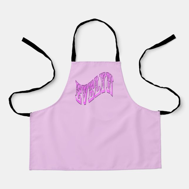 Evelyn Name In Pink, Apron (Front)
