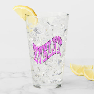 Evelyn Name In Pink, Glass