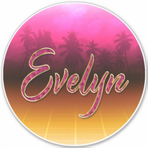 Evelyn Vorname Name golden pink Aufkleber Sticker