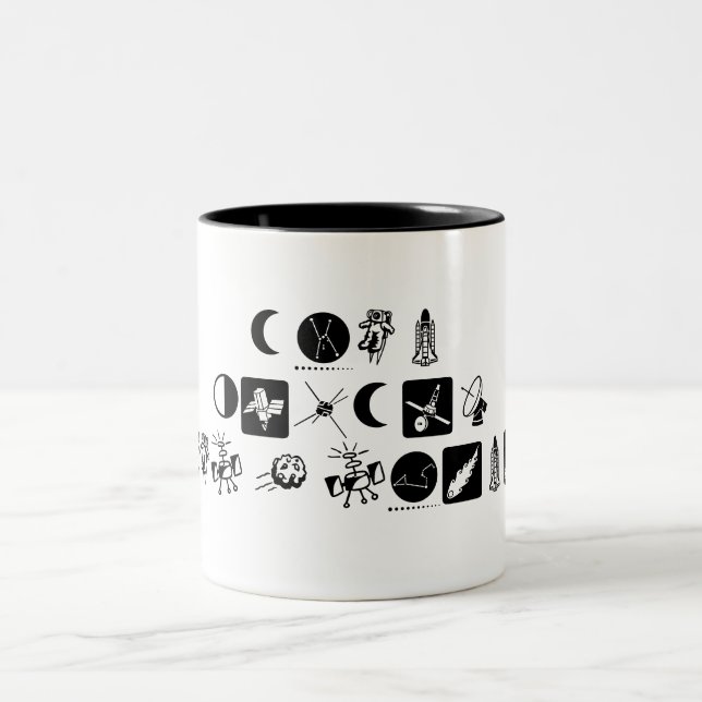 Even ALIENS need a drink. Two-Tone Coffee Mug (Center)
