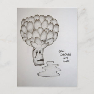 even artichokes have hearts postcard