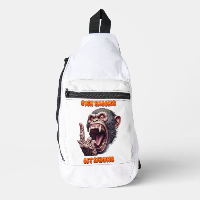 Even Baddies Get Saddies Evil Monkey  Sling Bag (Front)