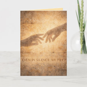 Even in Silence We Meet Romantic Minimal  Holiday Card