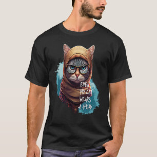 Even My Cat Wears a Hijab Cute Cat Hijab Muslim Wo T-Shirt