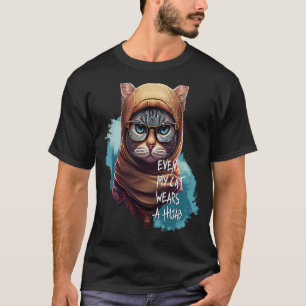 Even My Cat Wears a Hijab Cute Cat Hijab Muslim Wo T-Shirt