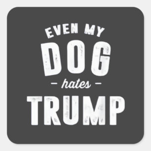 Even My Dog Hates Trump Anti Humour Square Sticker