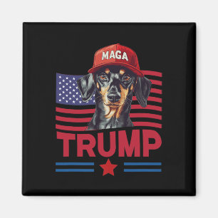 Even My Dog Loves Trump Funny Dachshund Mega Hat Magnet