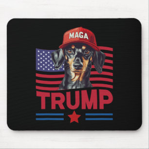 Even My Dog Loves Trump Funny Dachshund Mega Hat Mouse Pad