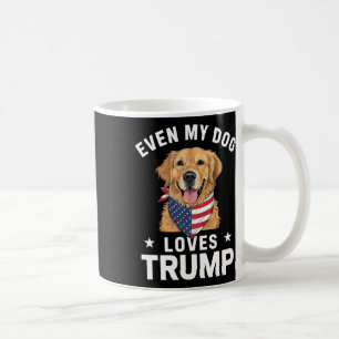 Even My Dog Loves Trump Usa Flag Bandanna  Coffee Mug