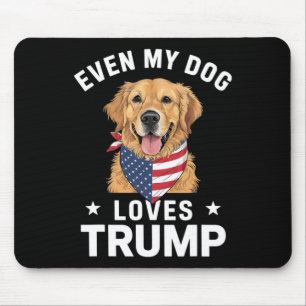 Even My Dog Loves Trump Usa Flag Bandanna Mouse Pad