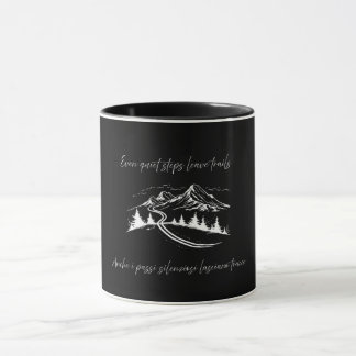 Even Quiet Steps – Minimalist Bilingual Quote Mug