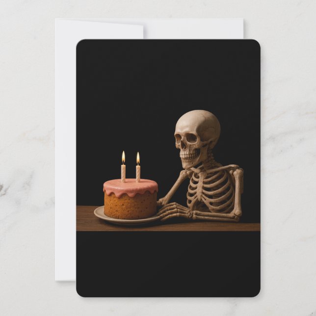 Even Skeletons Deserve a Birthday Slice Save The Date (Front)