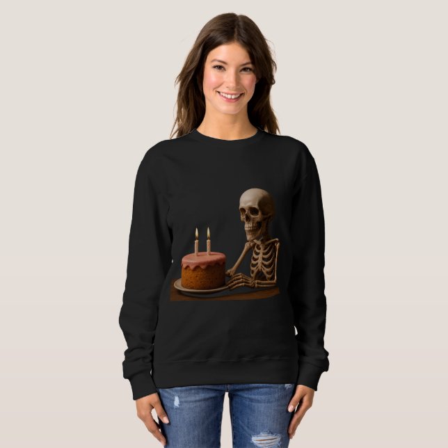 Even Skeletons Deserve a Birthday Slice Sweatshirt (Front Full)
