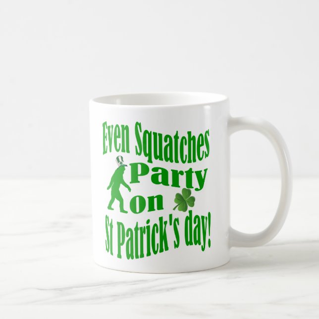 Even Squatches party on St Patrick's day Coffee Mug (Right)