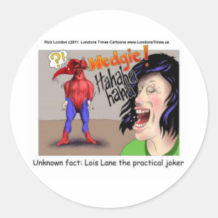 Even Superheroes Get Wedgies Funny Gifts Mugs Etc Classic Round Sticker