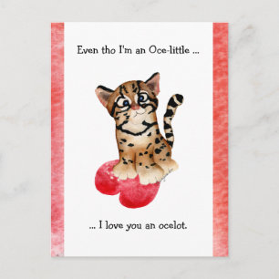 Even tho, I Love You An Ocelot Postcard