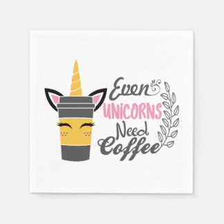 Even Unicorns Need Coffee Party Napkin