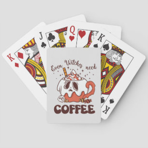 Even Witches Need Coffee Playing Cards