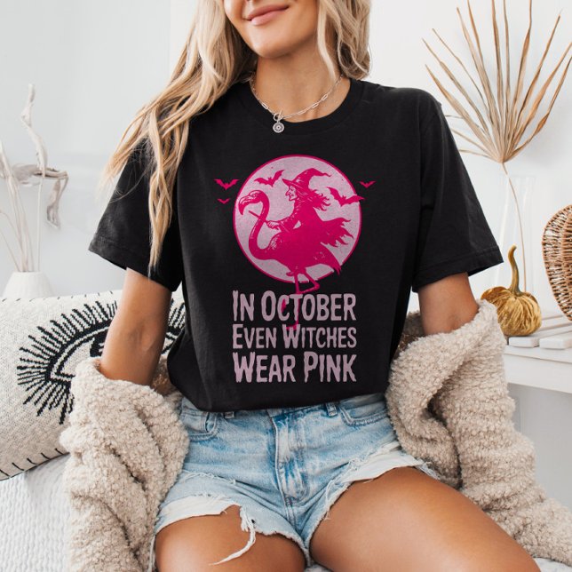 Even Witches Wear Pink Breast Cancer Awareness T-Shirt (Creator Uploaded)