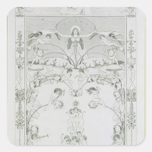 Evening, 1805 square sticker (Front)