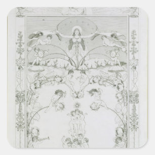 Evening, 1805 square sticker