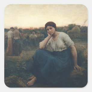 Evening, 1860 square sticker
