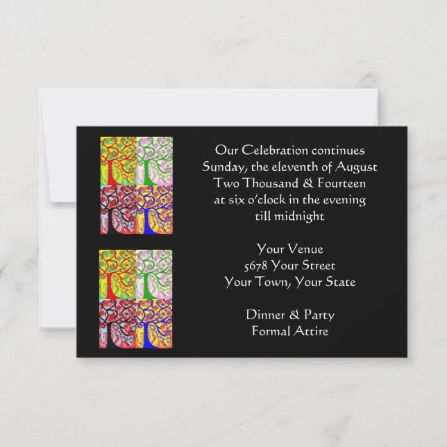 Evening Affair 'Our Celebration Continues' Invite (Front)
