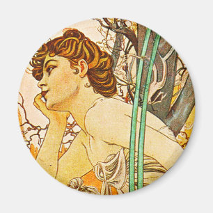 Evening, Alphonse Mucha Magnet
