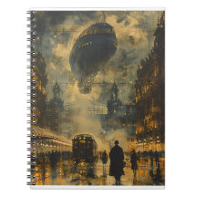 Evening Arrival – A Steampunk Street Scene