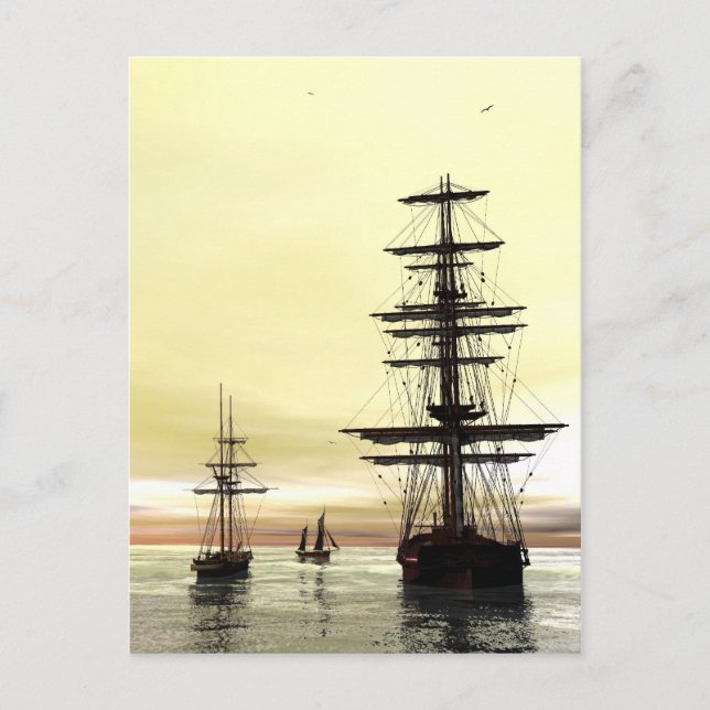 'Evening at Anchor' Postcard (Front)