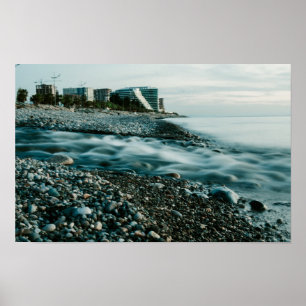 Evening at beach poster