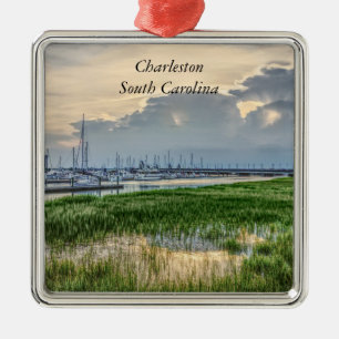 Evening At Charleston Harbor Metal Ornament