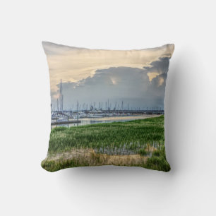 Evening At Charleston Harbour Cushion