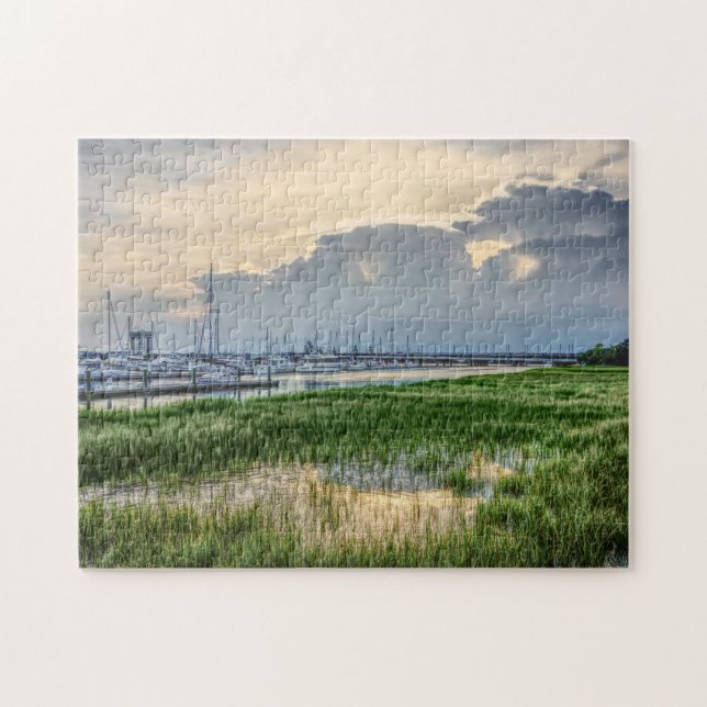 Evening At Charleston Harbour Jigsaw Puzzle (Horizontal)