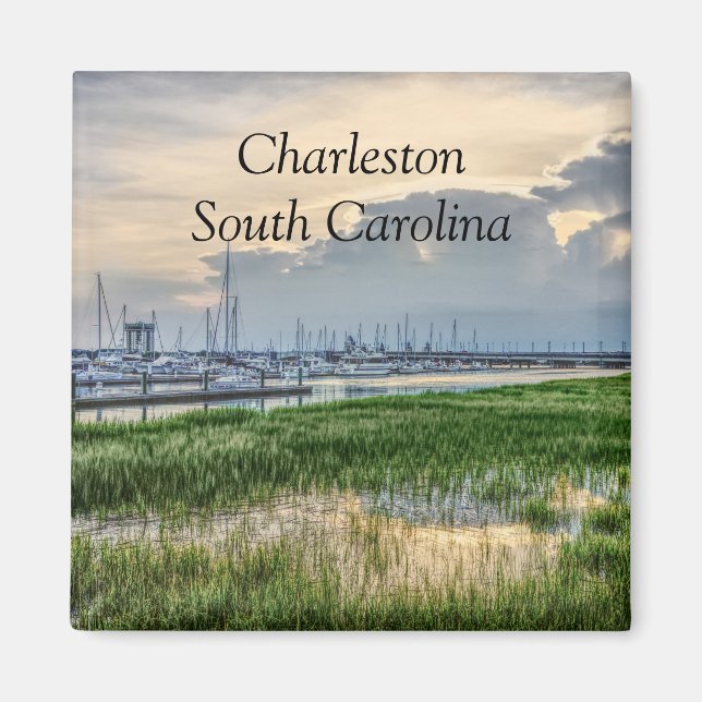 Evening At Charleston Harbour Magnet (Front)