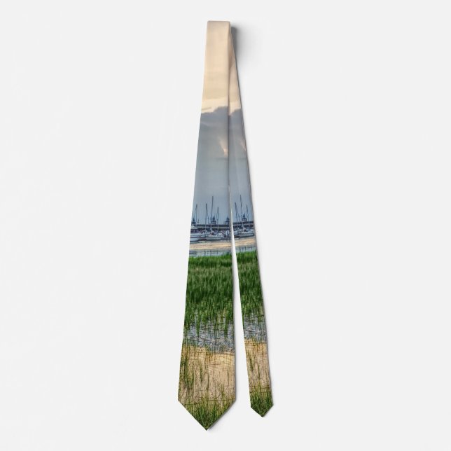 Evening At Charleston Harbour Neck Tie (Front)