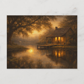 Evening at Ease | Lake Cabin Art | Postcard