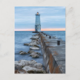 Evening at Frankfort Lighthouse Postcard