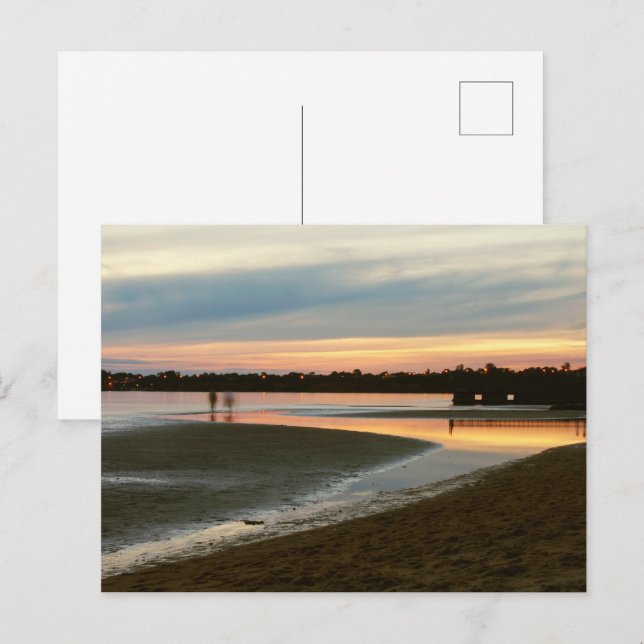 Evening at the beach postcard (Front/Back)