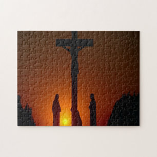 Evening At The Crucifixion Cross Jigsaw Puzzle