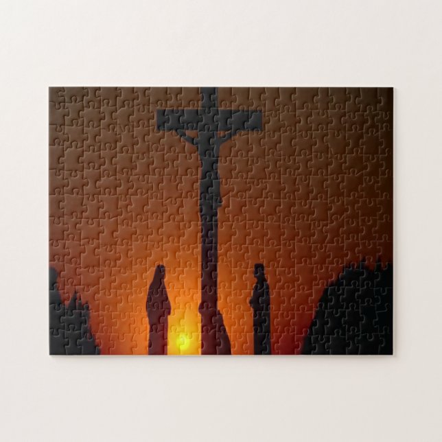 Evening At The Crucifixion Cross Jigsaw Puzzle (Horizontal)