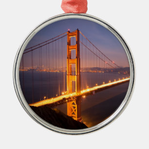 Evening at the Golden Gate Bridge Metal Tree Decoration