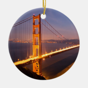 "Evening at the Golden Gate Bridge" ornaments