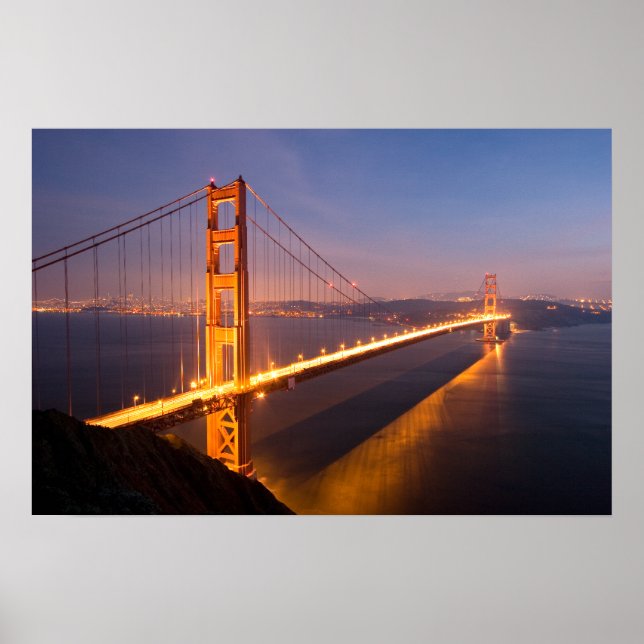 "Evening at the Golden Gate Bridge" poster/print Poster (Front)