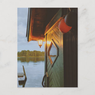 Evening at the sauna  holiday postcard