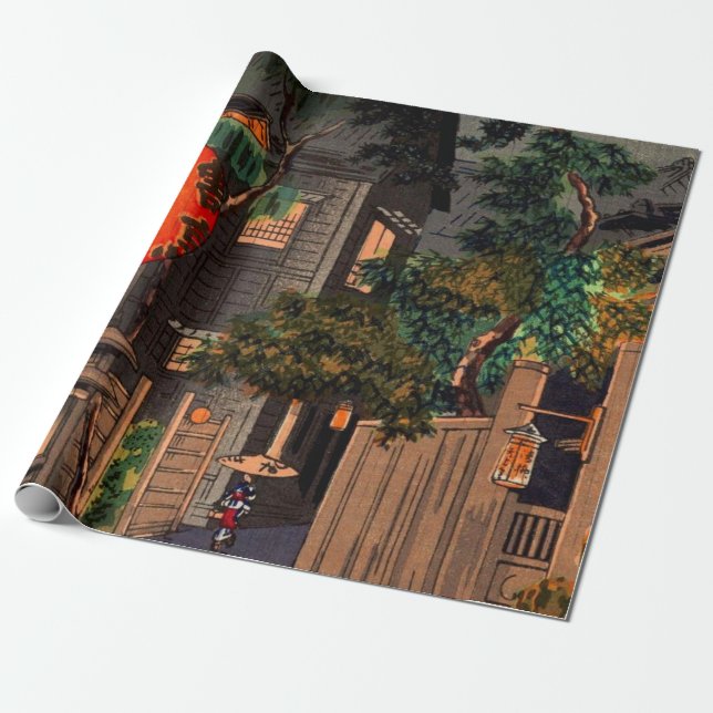 Evening At Ushigome By Tsuchiya Koitsu Wrapping Paper (Unrolled)