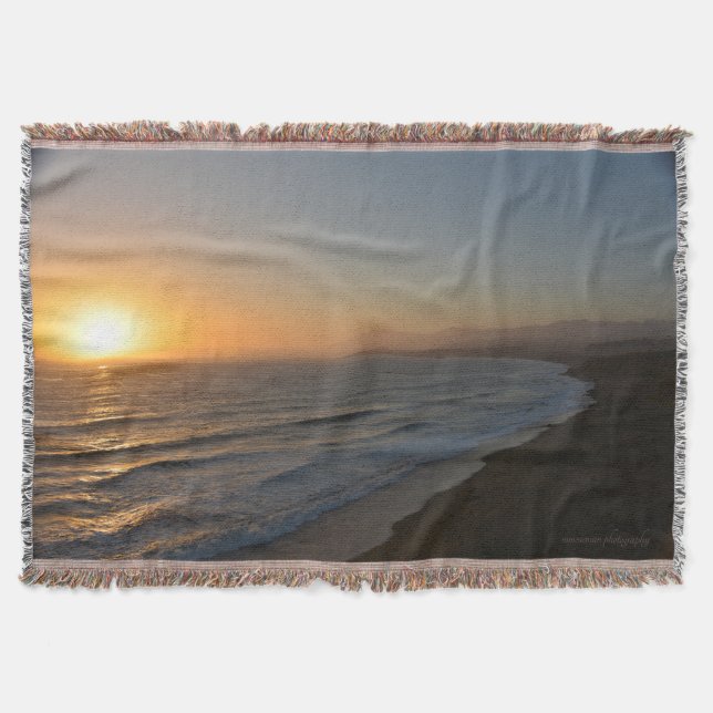 Evening Beach Throw Blanket (Front)